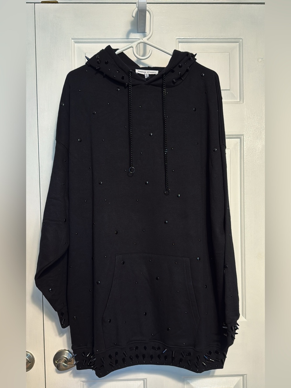 Rebecca Minkoff Black Studded Hoodie Dress
